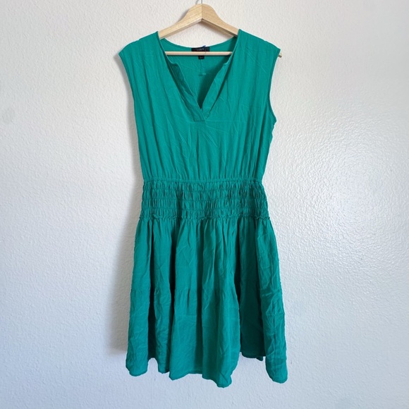 J Crew Smocked Waist Silk Dress size 2 - Picture 2 of 4